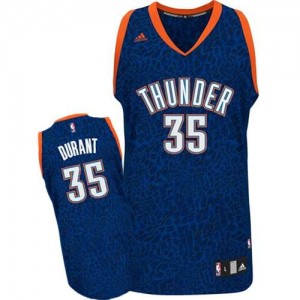 Maillot Adidas Bleu Crazy Light Authentic Oklahoma City Thunder - Kevin Durant #35 - Homme
