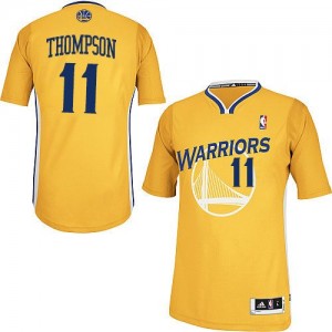 Maillot NBA Golden State Warriors #11 Klay Thompson Or Adidas Authentic Alternate - Femme