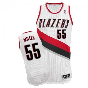 Maillot NBA Portland Trail Blazers #55 Mike Miller Blanc Adidas Authentic Home - Homme