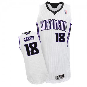 Maillot NBA Blanc Omri Casspi #18 Sacramento Kings Home Authentic Homme Adidas