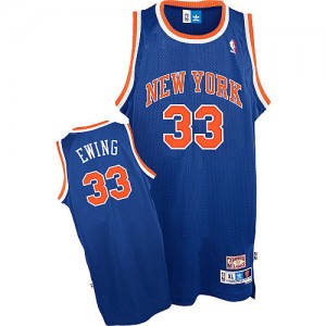 Maillot Authentic New York Knicks NBA Throwback Bleu royal - #33 Patrick Ewing - Homme