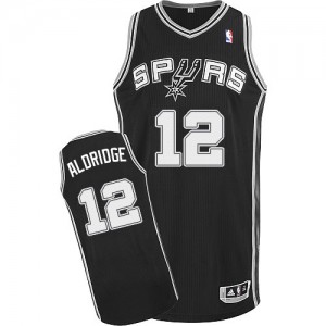 San Antonio Spurs #12 Adidas Road Noir Authentic Maillot d'équipe de NBA Vente pas cher - LaMarcus Aldridge pour Enfants