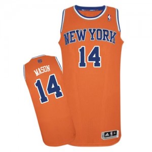 New York Knicks #14 Adidas Alternate Orange Authentic Maillot d'équipe de NBA pour pas cher - Anthony Mason pour Homme