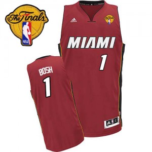 Maillot Adidas Rouge Alternate Finals Patch Swingman Miami Heat - Chris Bosh #1 - Homme