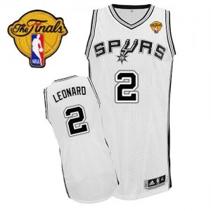 Maillot NBA Blanc Kawhi Leonard #2 San Antonio Spurs Home Finals Patch Authentic Homme Adidas
