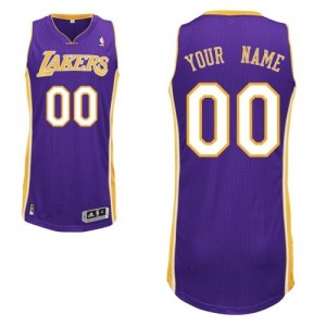 Maillot NBA Los Angeles Lakers Personnalisé Authentic Violet Adidas Road - Homme