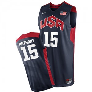 Maillot Nike Bleu marin 2012 Olympics Authentic Team USA - Carmelo Anthony #15 - Homme