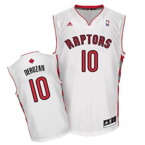 Maillot NBA Blanc DeMar DeRozan #10 Toronto Raptors Home Swingman Homme Adidas