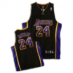 Maillot Authentic Los Angeles Lakers NBA Noir / Violet - #24 Kobe Bryant - Enfants