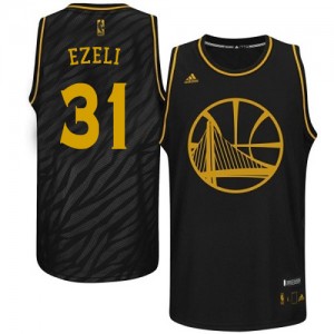 Maillot NBA Noir Festus Ezeli #31 Golden State Warriors Precious Metals Fashion Authentic Homme Adidas