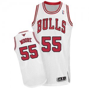 Chicago Bulls E'Twaun Moore #55 Home Authentic Maillot d'équipe de NBA - Blanc pour Homme