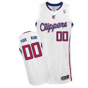 Maillot NBA Los Angeles Clippers Personnalisé Authentic Blanc Adidas Home - Homme