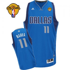 Maillot NBA Bleu royal Jose Barea #11 Dallas Mavericks Road Finals Patch Swingman Homme Adidas