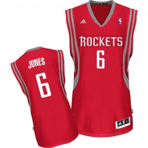 Maillot NBA Rouge Terrence Jones #6 Houston Rockets Road Swingman Homme Adidas