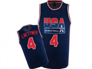 Maillot Nike Bleu marin 2012 Olympic Retro Authentic Team USA - Christian Laettner #4 - Homme