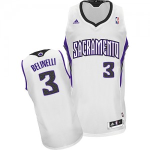 Sacramento Kings #3 Adidas Home Blanc Swingman Maillot d'équipe de NBA Vente pas cher - Marco Belinelli pour Homme