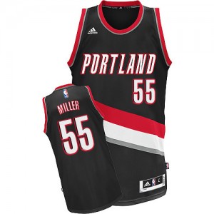 Maillot NBA Portland Trail Blazers #55 Mike Miller Noir Adidas Swingman Road - Homme