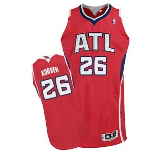 Atlanta Hawks Kyle Korver #26 Alternate Authentic Maillot d'équipe de NBA - Rouge pour Homme