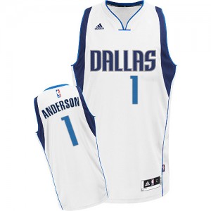 Dallas Mavericks #1 Adidas Home Blanc Swingman Maillot d'équipe de NBA à vendre - Justin Anderson pour Homme