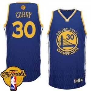 Maillot Authentic Golden State Warriors NBA Resonate Fashion 2015 The Finals Patch Bleu - #30 Stephen Curry - Homme