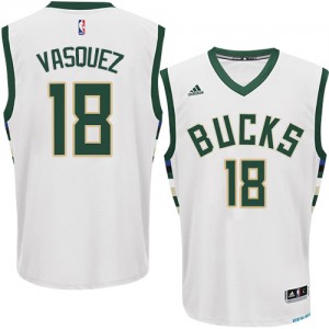Milwaukee Bucks Greivis Vasquez #18 Home Authentic Maillot d'équipe de NBA - Blanc pour Homme