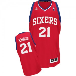Philadelphia 76ers #21 Adidas Road Rouge Swingman Maillot d'équipe de NBA Le meilleur cadeau - Joel Embiid pour Homme