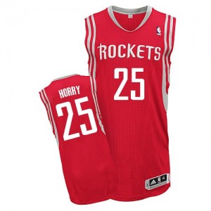 Maillot NBA Rouge Robert Horry #25 Houston Rockets Road Authentic Homme Adidas