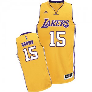 Maillot NBA Or Jabari Brown #15 Los Angeles Lakers Home Swingman Homme Adidas