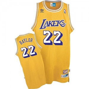 Maillot NBA Or Elgin Baylor #22 Los Angeles Lakers Throwback Swingman Homme Mitchell and Ness