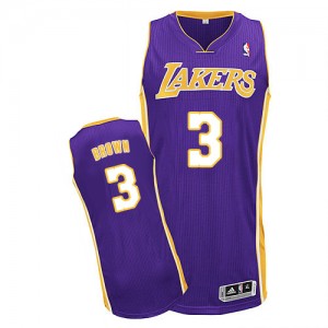 Maillot Adidas Violet Road Authentic Los Angeles Lakers - Anthony Brown #3 - Homme