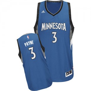 Maillot NBA Slate Blue Adreian Payne #3 Minnesota Timberwolves Road Swingman Homme Adidas