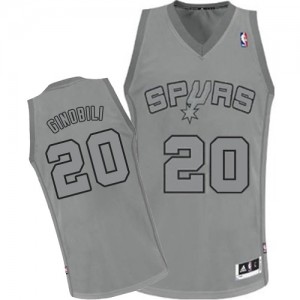 Maillot NBA Gris Manu Ginobili #20 San Antonio Spurs Big Color Fashion Authentic Homme Adidas