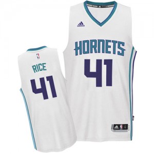 Maillot NBA Charlotte Hornets #41 Glen Rice Blanc Adidas Authentic Home - Homme