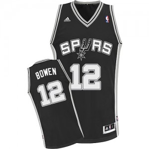 Maillot Adidas Noir Road Swingman San Antonio Spurs - Bruce Bowen #12 - Homme