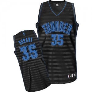 Maillot Authentic Oklahoma City Thunder NBA Groove Gris noir - #35 Kevin Durant - Homme