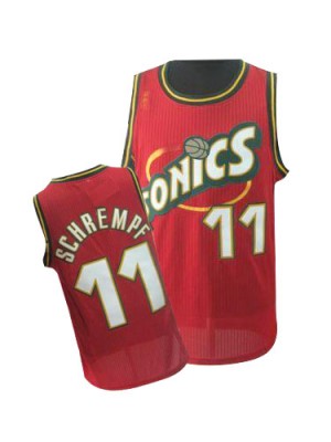 Maillot NBA Authentic Detlef Schrempf #11 Oklahoma City Thunder Throwback SuperSonics Rouge - Homme