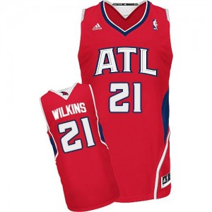 Maillot Adidas Rouge Alternate Swingman Atlanta Hawks - Dominique Wilkins #21 - Homme
