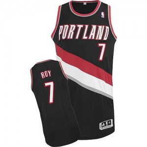 Maillot NBA Portland Trail Blazers #7 Brandon Roy Noir Adidas Authentic Road - Homme