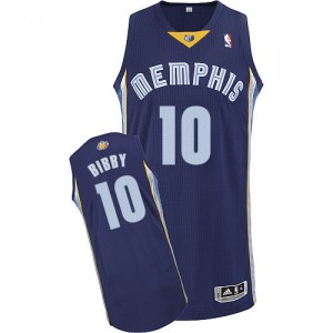 Memphis Grizzlies Mike Bibby #10 Road Authentic Maillot d'équipe de NBA - Bleu marin pour Homme
