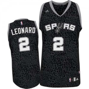Maillot NBA San Antonio Spurs #2 Kawhi Leonard Noir Adidas Authentic Crazy Light - Homme