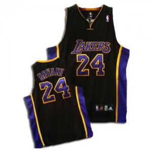 Maillot NBA Noir / Violet Kobe Bryant #24 Los Angeles Lakers Swingman Homme Adidas
