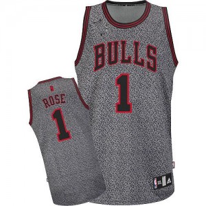 Chicago Bulls #1 Adidas Static Fashion Gris Authentic Maillot d'équipe de NBA Le meilleur cadeau - Derrick Rose pour Homme