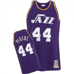 Utah Jazz Pete Maravich #44 Pistol Swingman Maillot d'équipe de NBA - Violet pour Homme