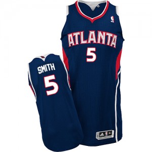 Atlanta Hawks Josh Smith #5 Road Authentic Maillot d'équipe de NBA - Bleu marin pour Homme