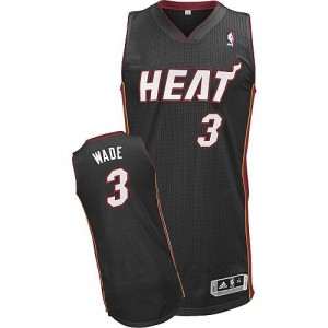 Maillot NBA Authentic Dwyane Wade #3 Miami Heat Road Noir - Homme