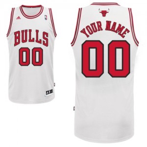Maillot NBA Chicago Bulls Personnalisé Swingman Blanc Adidas Home - Homme
