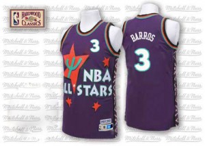 Maillot NBA Authentic Dana Barros #3 Philadelphia 76ers Throwback 1995 All Star Violet - Homme