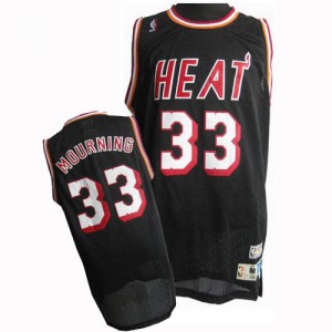 Maillot Authentic Miami Heat NBA Throwback Finals Patch Noir - #33 Alonzo Mourning - Homme