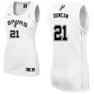 Maillot NBA Swingman Tim Duncan #21 San Antonio Spurs Home Blanc - Femme