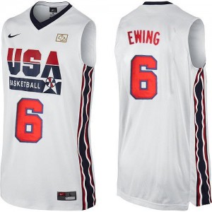 Maillot NBA Blanc Patrick Ewing #6 Team USA 2012 Olympic Retro Authentic Homme Nike